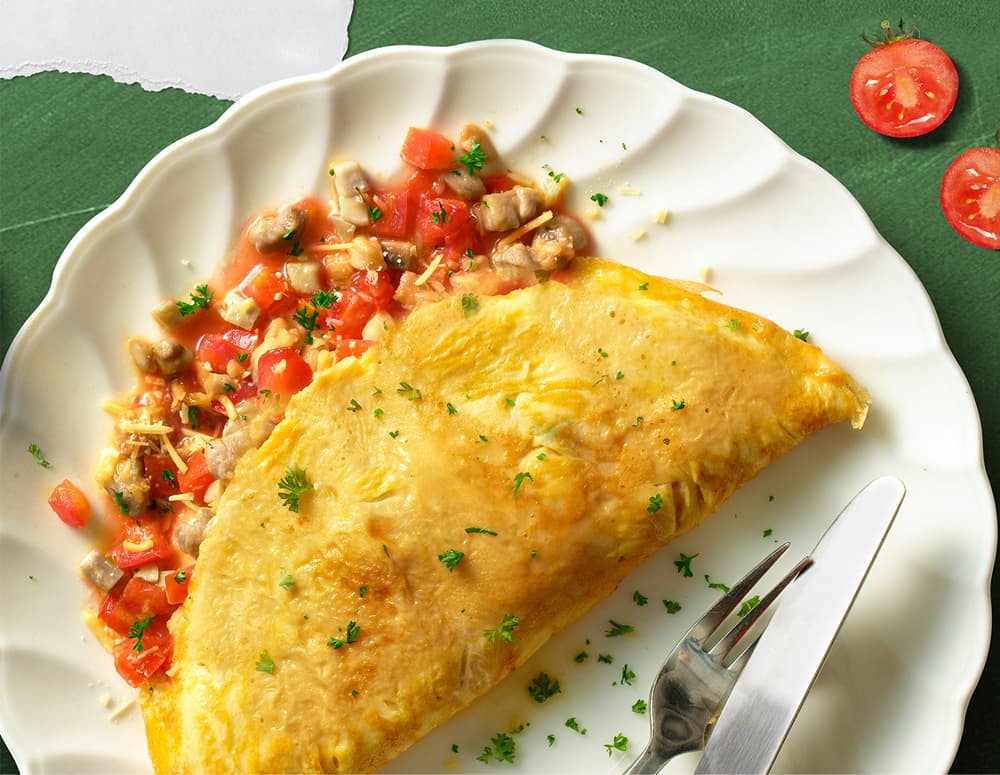 Chicken Mushroom and Tomato Omelet Recipes Lee Kum Kee Home USA