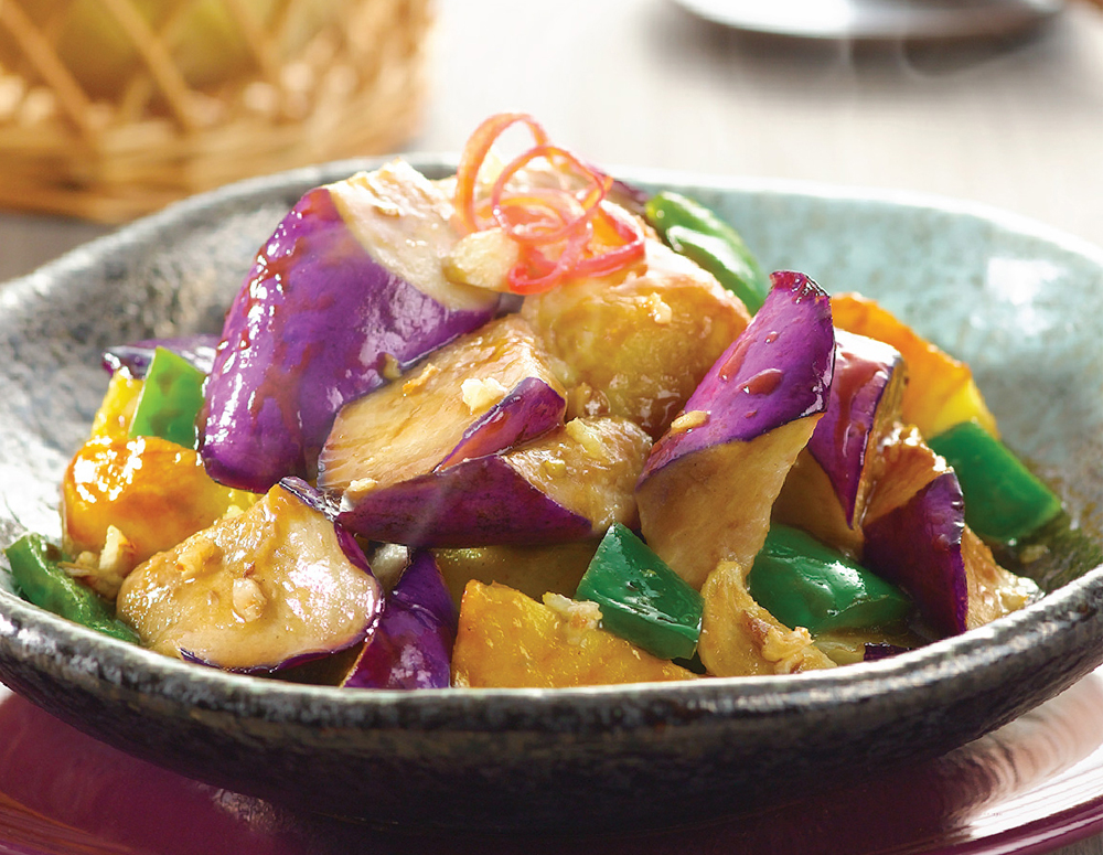 Stir Fried Eggplant, Potato and Green Bell Pepper Recipes Lee Kum